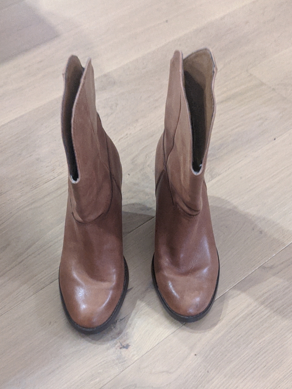 Franco Fortini Brown Leather Mid-Calf Women's Boots Size 7